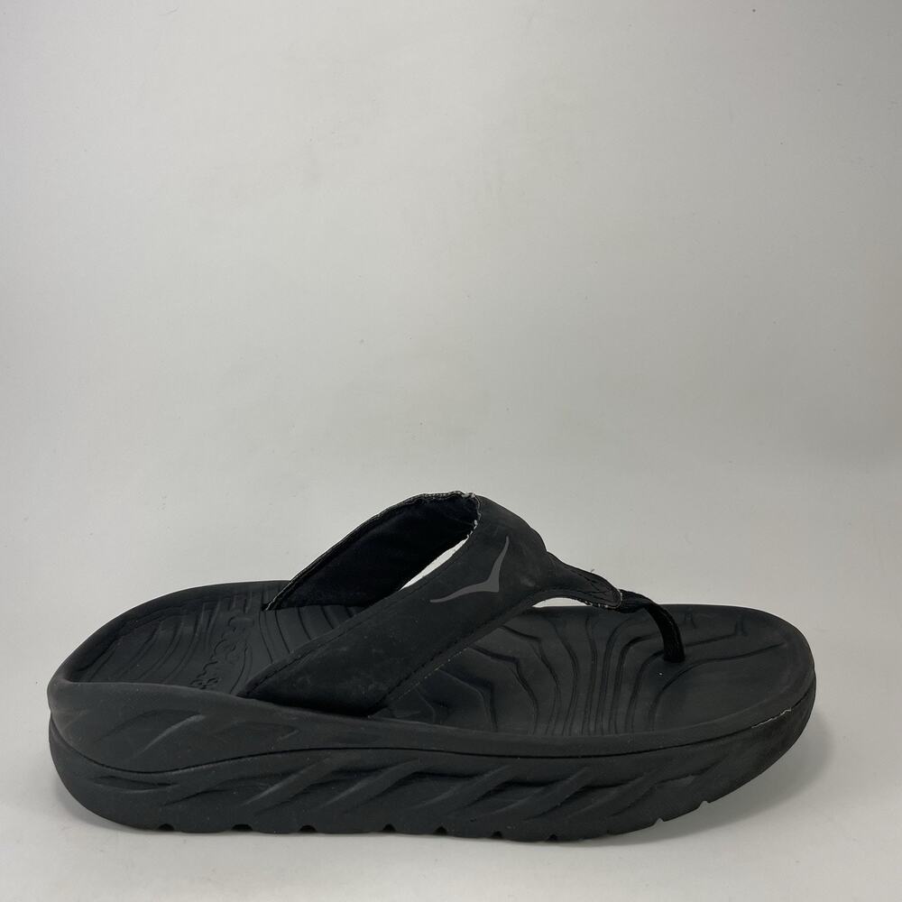 Hoka One One Ora Recovery Flip Womens Size 6 Triple Black Flip Flops Sandals